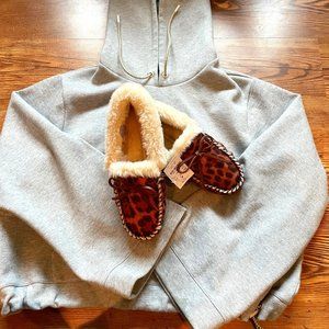 JCREW Leopard Calf Hair Slippers NWT - Size 7